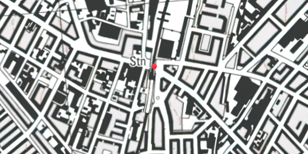 Historisk kort over Nørrebro S-togsstation