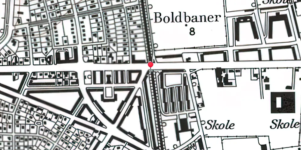 Historisk kort over Ålholm S-togstrinbræt