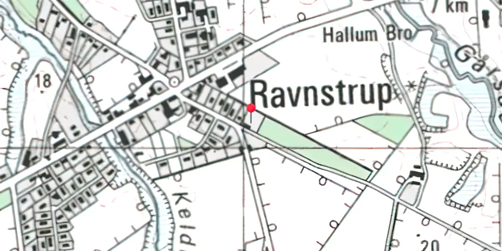 Historisk kort over Ravnstrup Station [1865-1943]