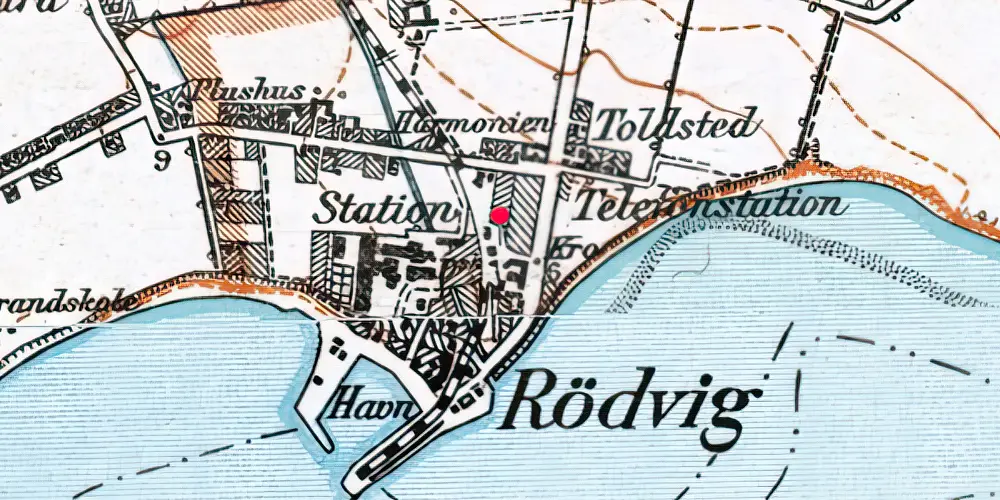 Historisk kort over Rødvig Station [1879-2004]