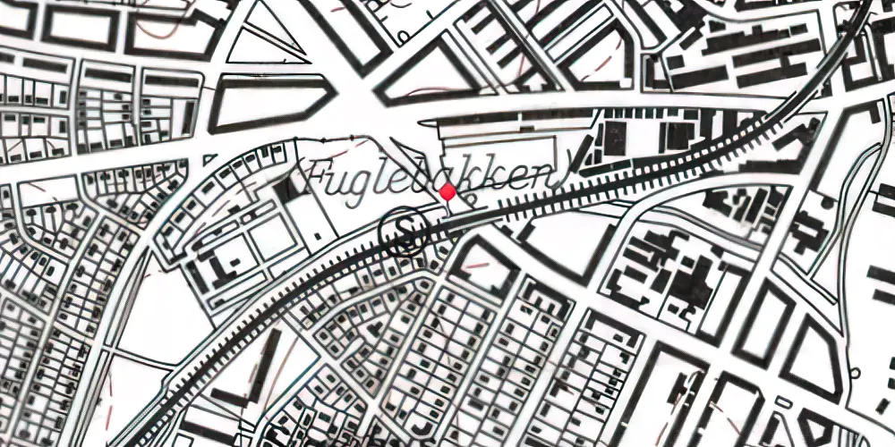 Historisk kort over Fuglebakken S-togstrinbræt