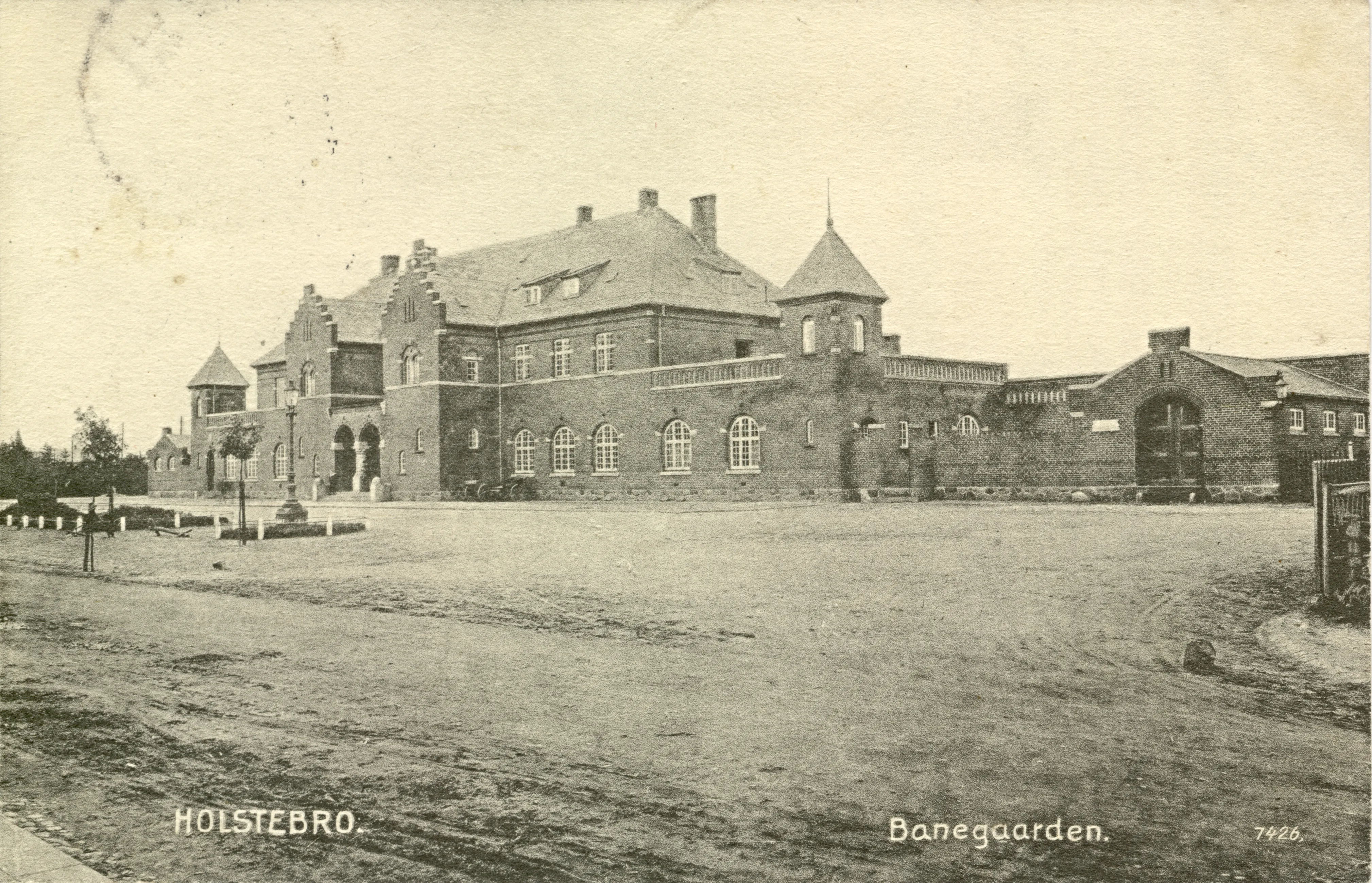 Postkort med Holstebro Station.