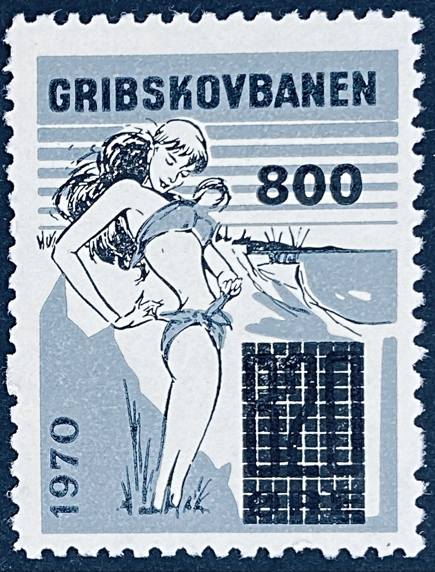 GDS 115 - Provisorium (overtryk) 800 Øre på 820 Øre Motiv: Badepige - Sort og Grå. GDS 115 - Provisorium (overtryk) 800 Øre på 820 Øre Motiv: Badepige - Sort og Grå.