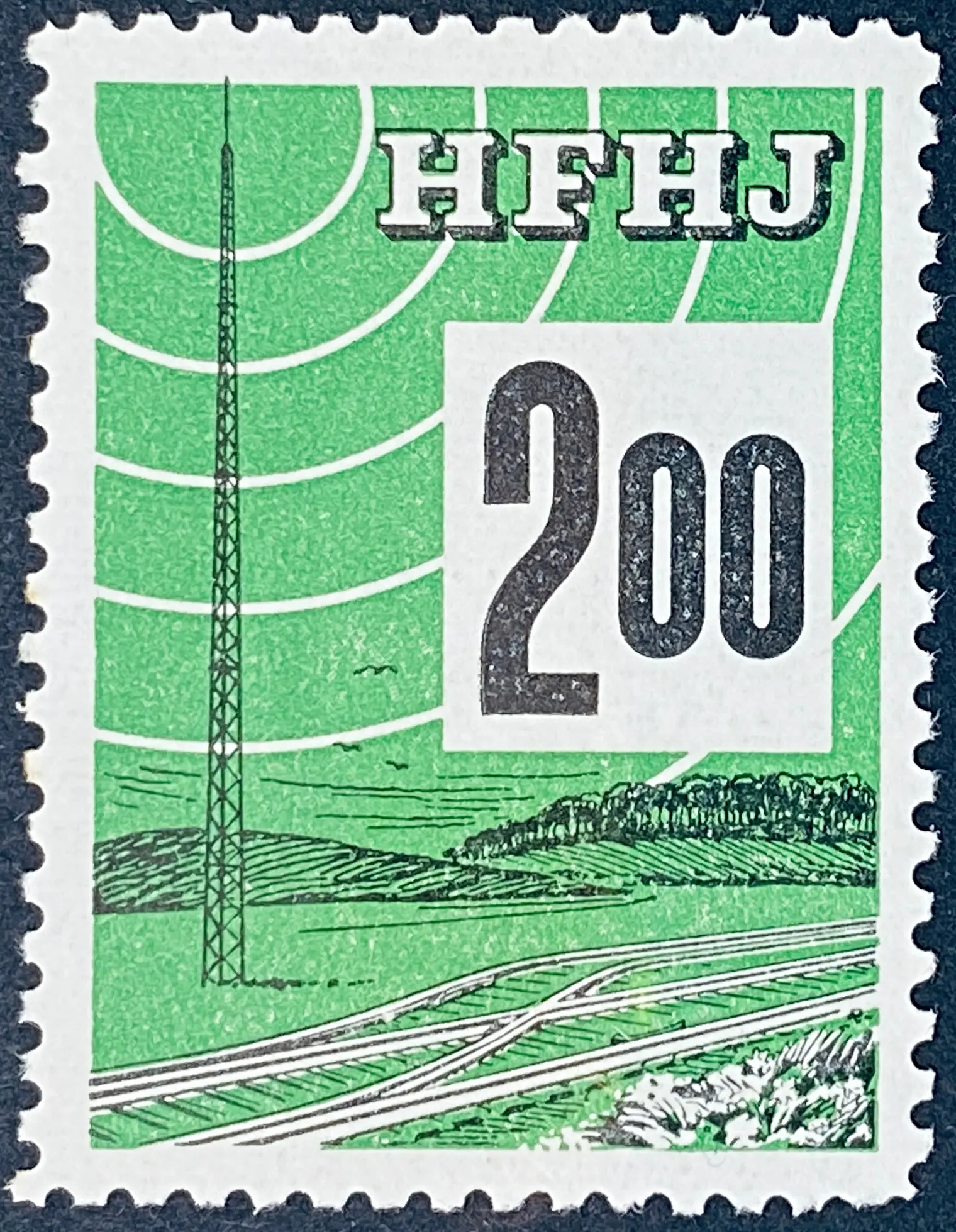 HFHJ 124 - 2<sup>00</sup> Kroner Motiv: Radiomast - Grøn.