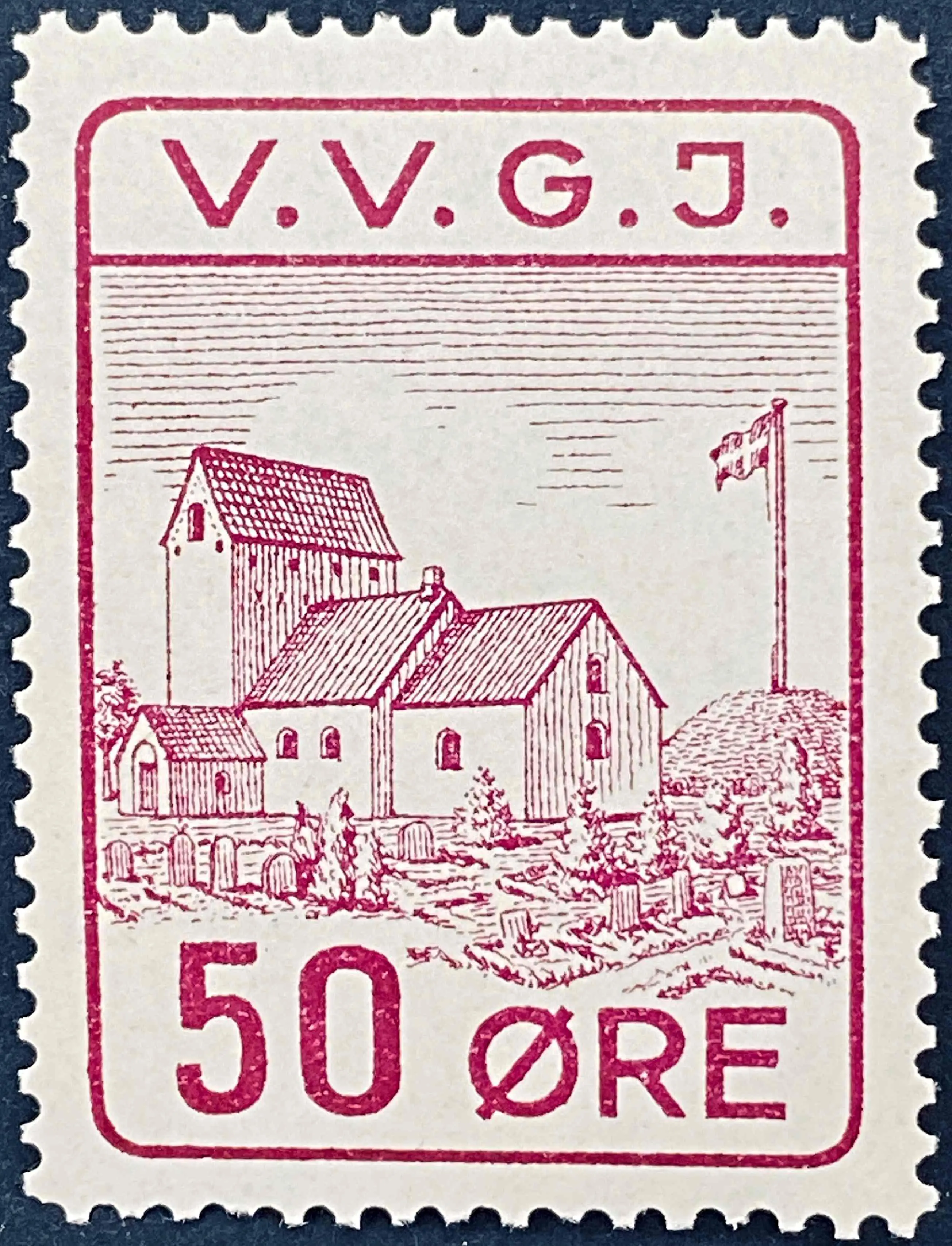 VVGJ 29 - 50 Øre Motiv: Randbøl kirke - Brunlilla.