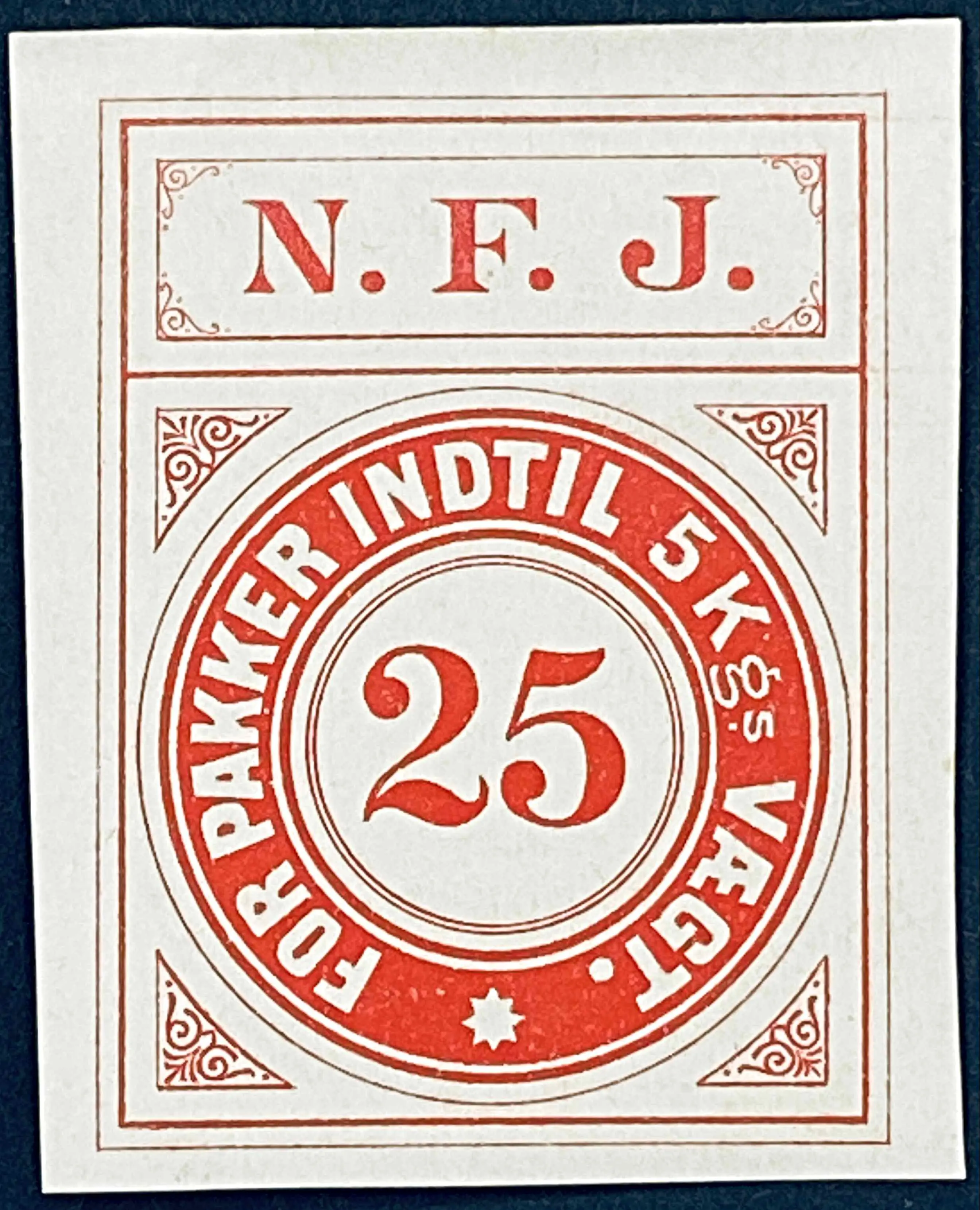 NFJ 07 - 25 Øre - Rød nuance.