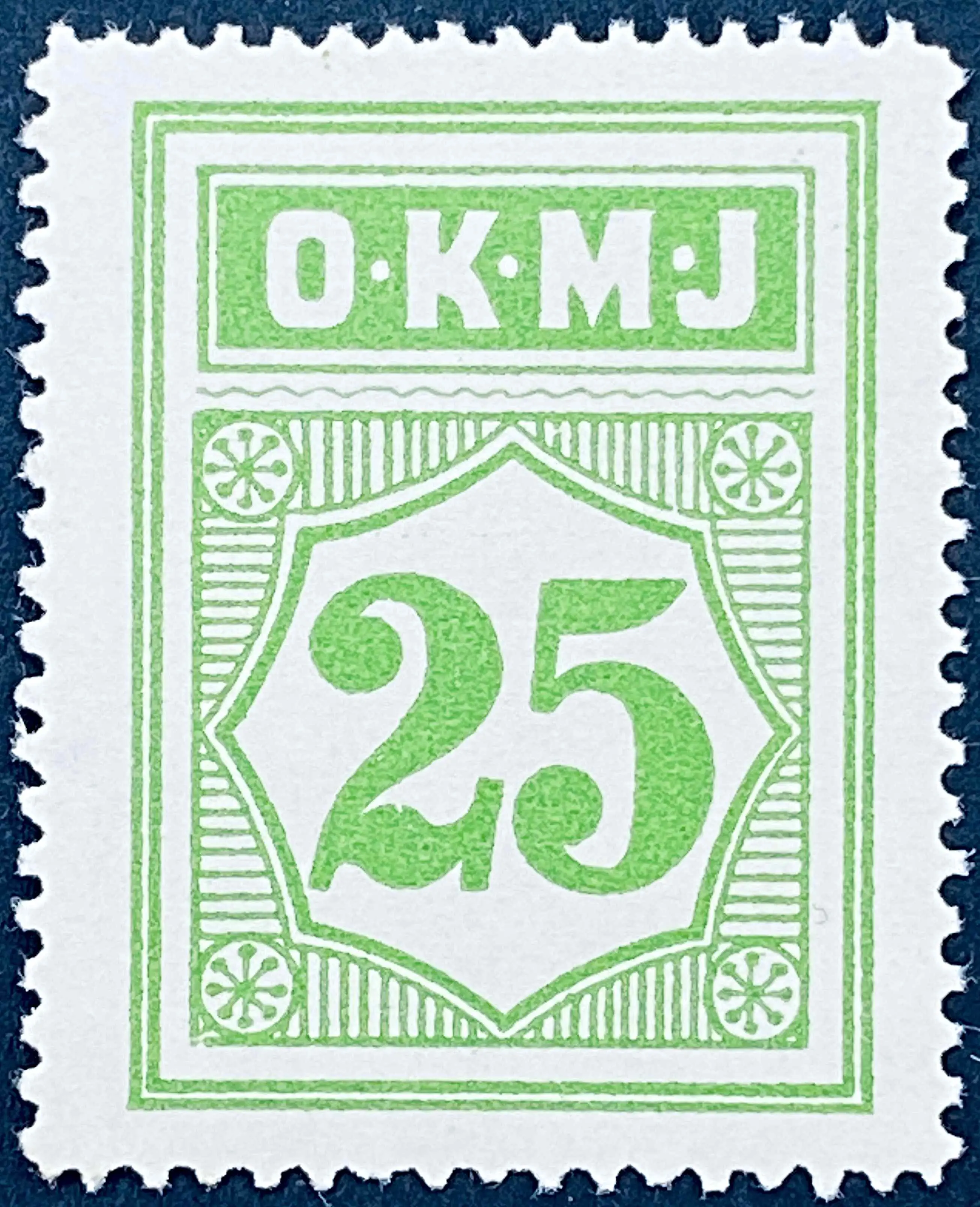 OKMJ 26 - 25 Øre - Grøn.