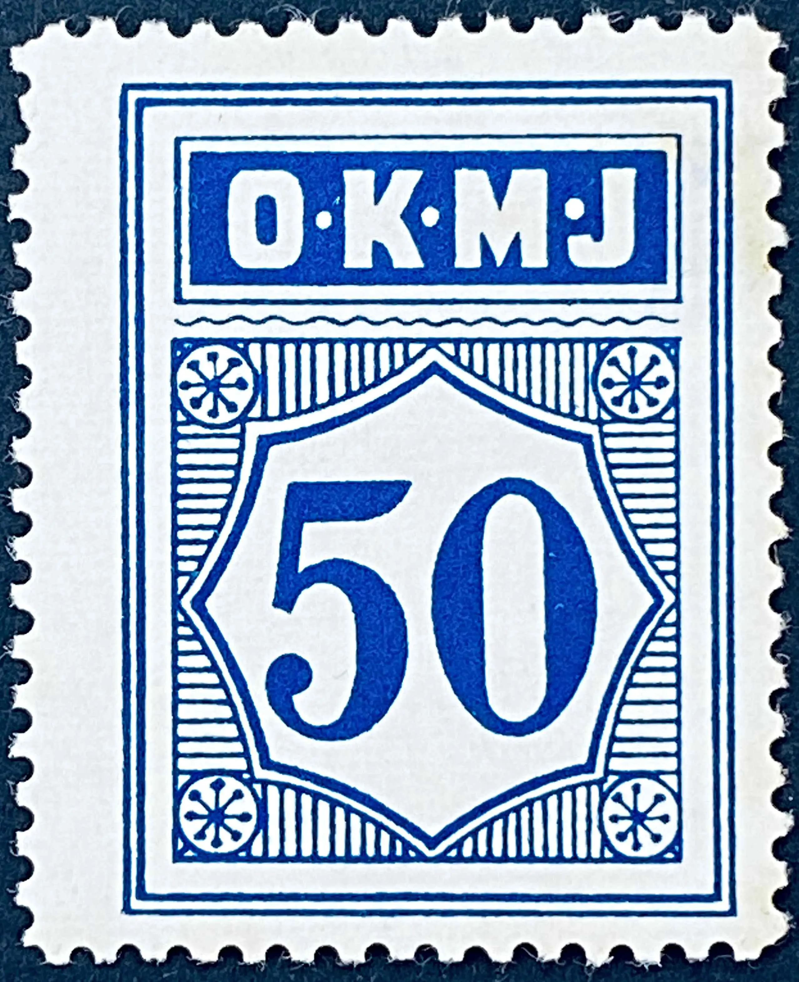 OKMJ 39 - 50 Øre - Blå.
