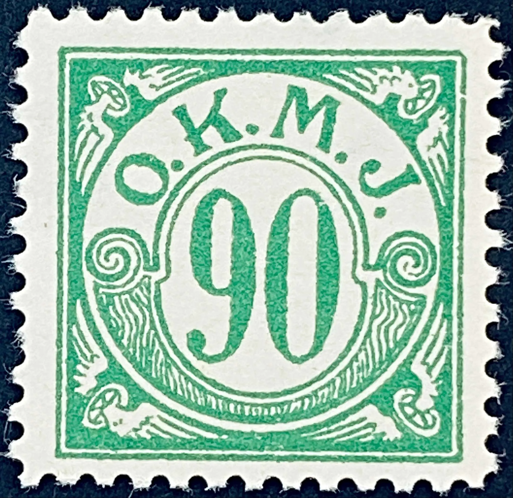 OKMJ F19 - 90 Øre - Grøn.