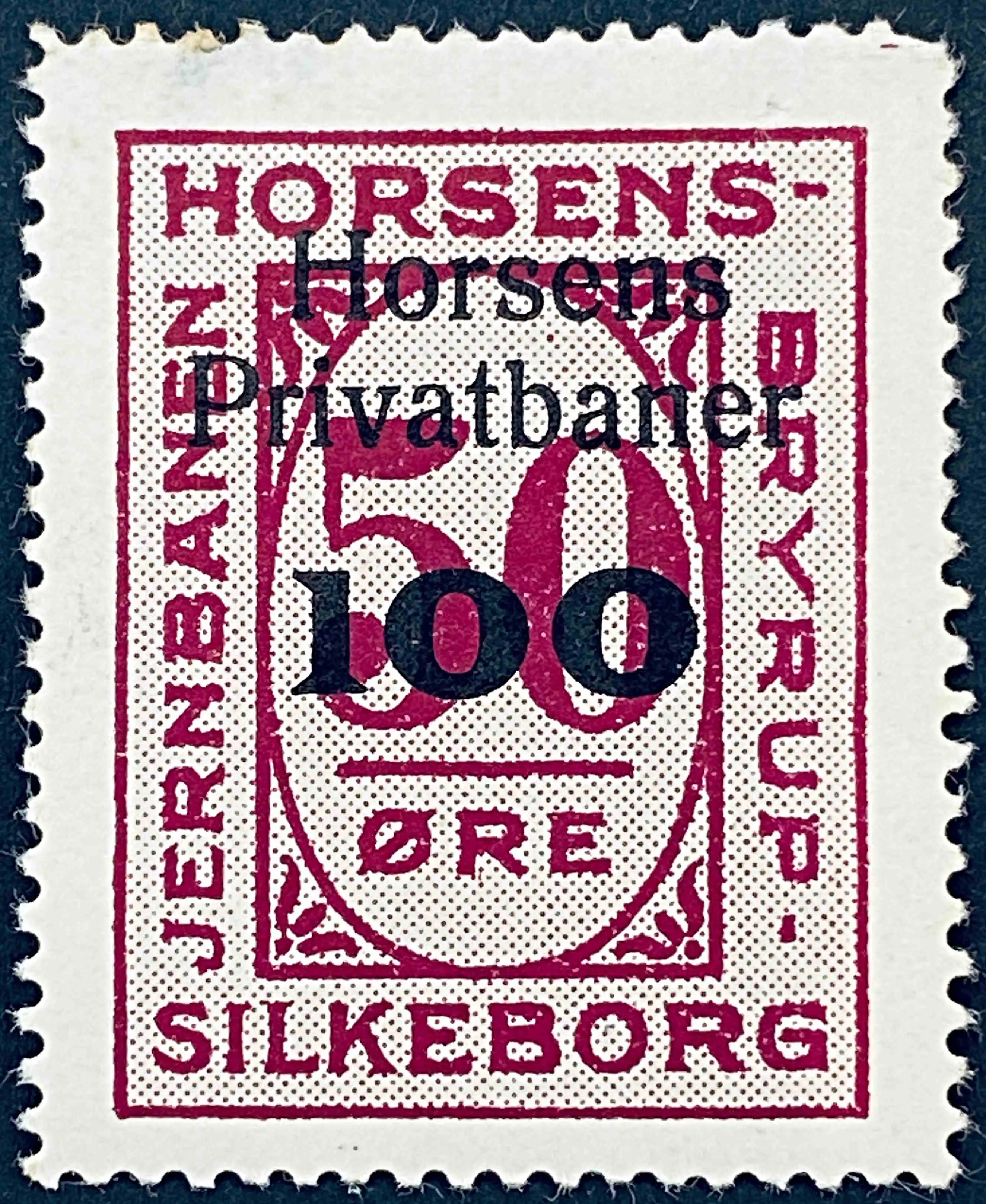 HP 22B - Provisorium (overtryk) 100 øre sort bogtryk på 50 Øre - Rødviolet. HP 22B - Provisorium (overtryk) 100 øre sort bogtryk på 50 Øre - Rødviolet.
