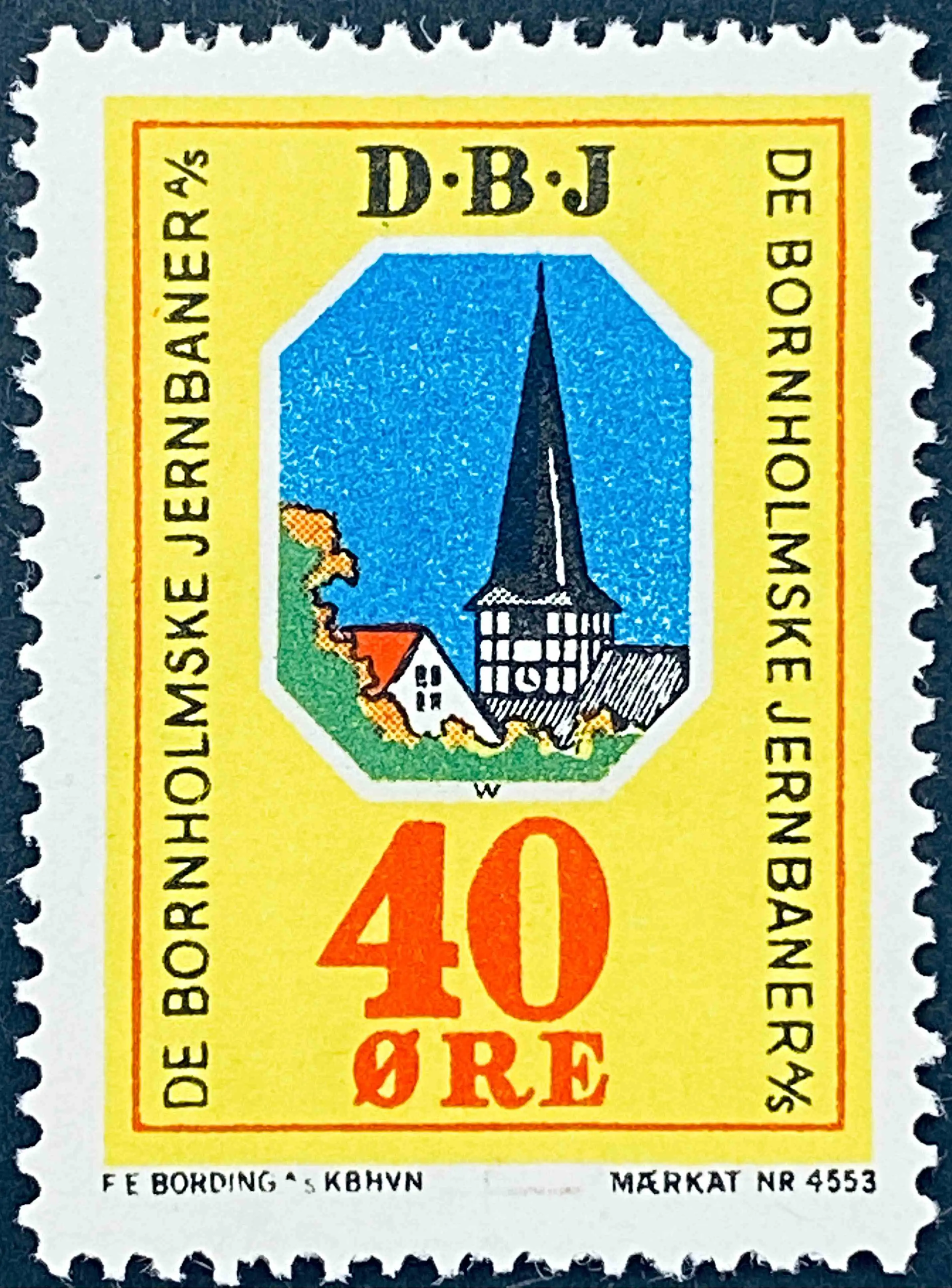 DBJ 10 - 40 Øre - Flerfarvet - trykkeri: F. E. Bording med mærke nummer: 4553.