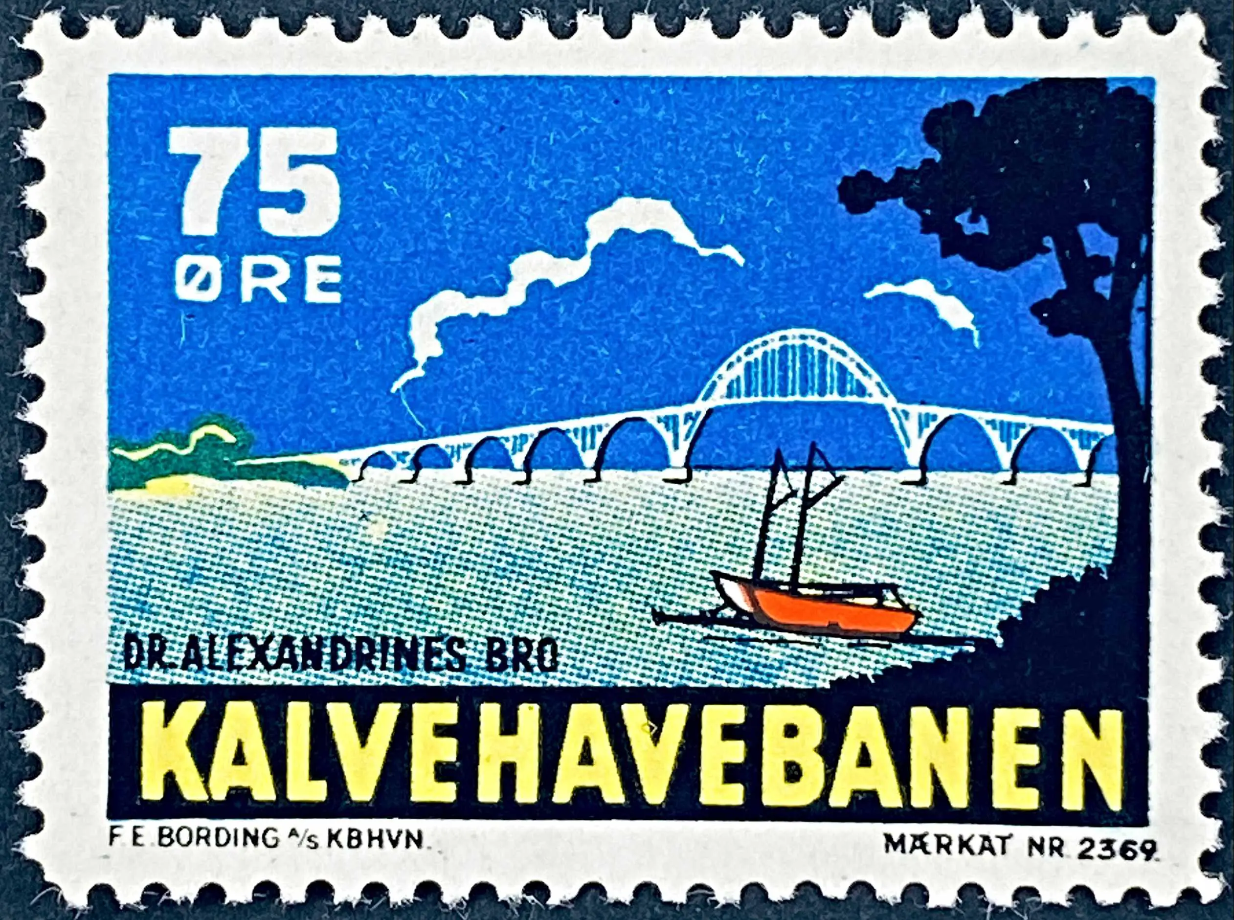 KB 31 - 75 Øre Motiv: Dronning Alexandrines bro - Flerfarvet - trykkeri: F. E. Bording med mærke nummer: 2369. KB 31 - 75 Øre Motiv: Dronning Alexandrines bro - Flerfarvet - trykkeri: F. E. Bording med mærke nummer: 2369.
