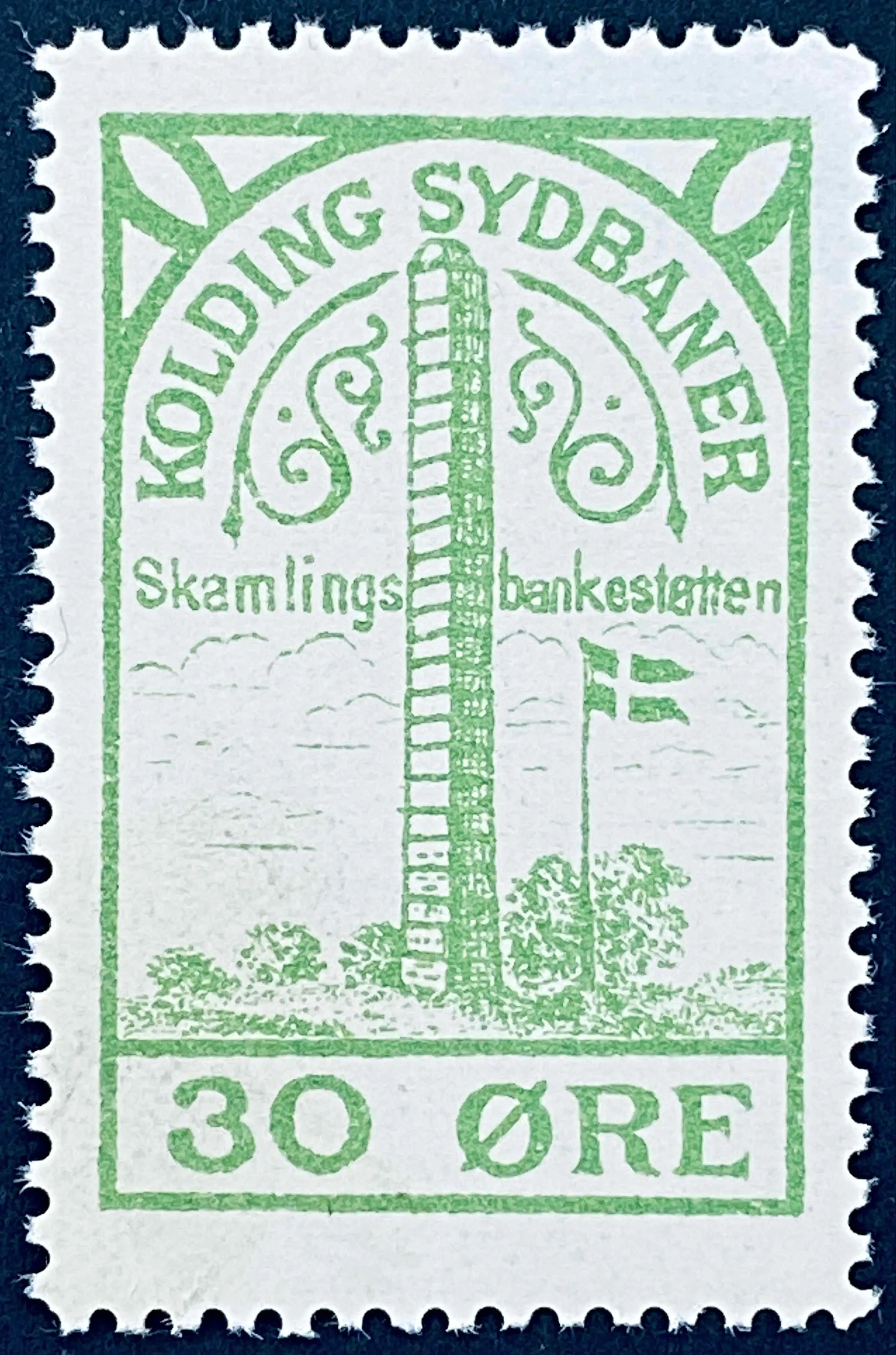 KS 36 - 30 Øre Motiv: Skamlingsbankestøtten - Grøn nuance.