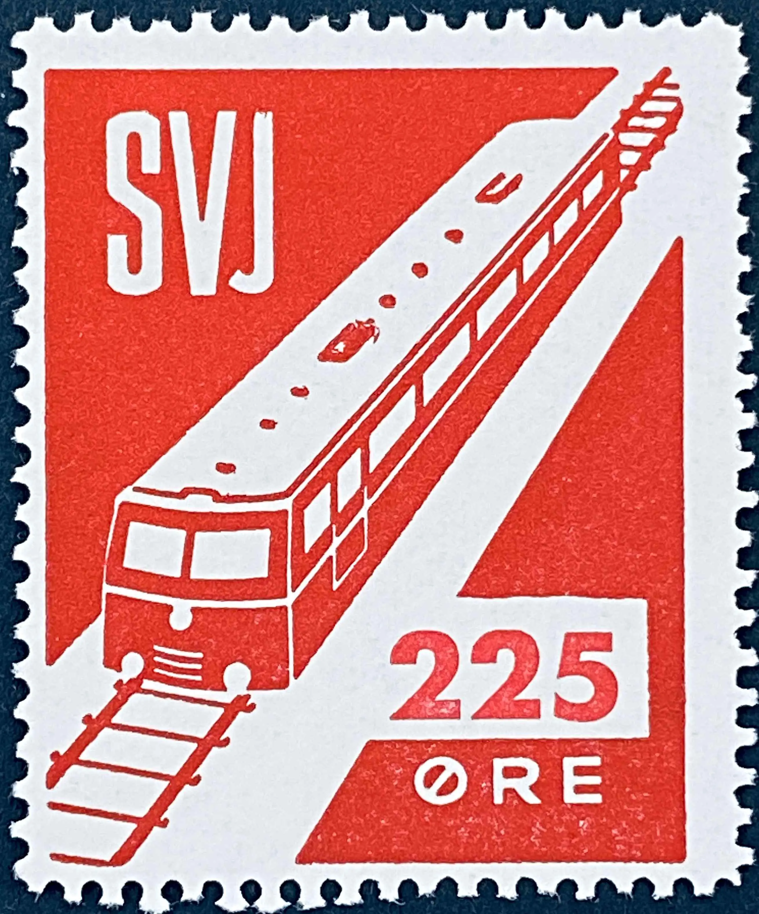 SVJ 33 - 225 Øre Motiv: Skinnebus - Rød.