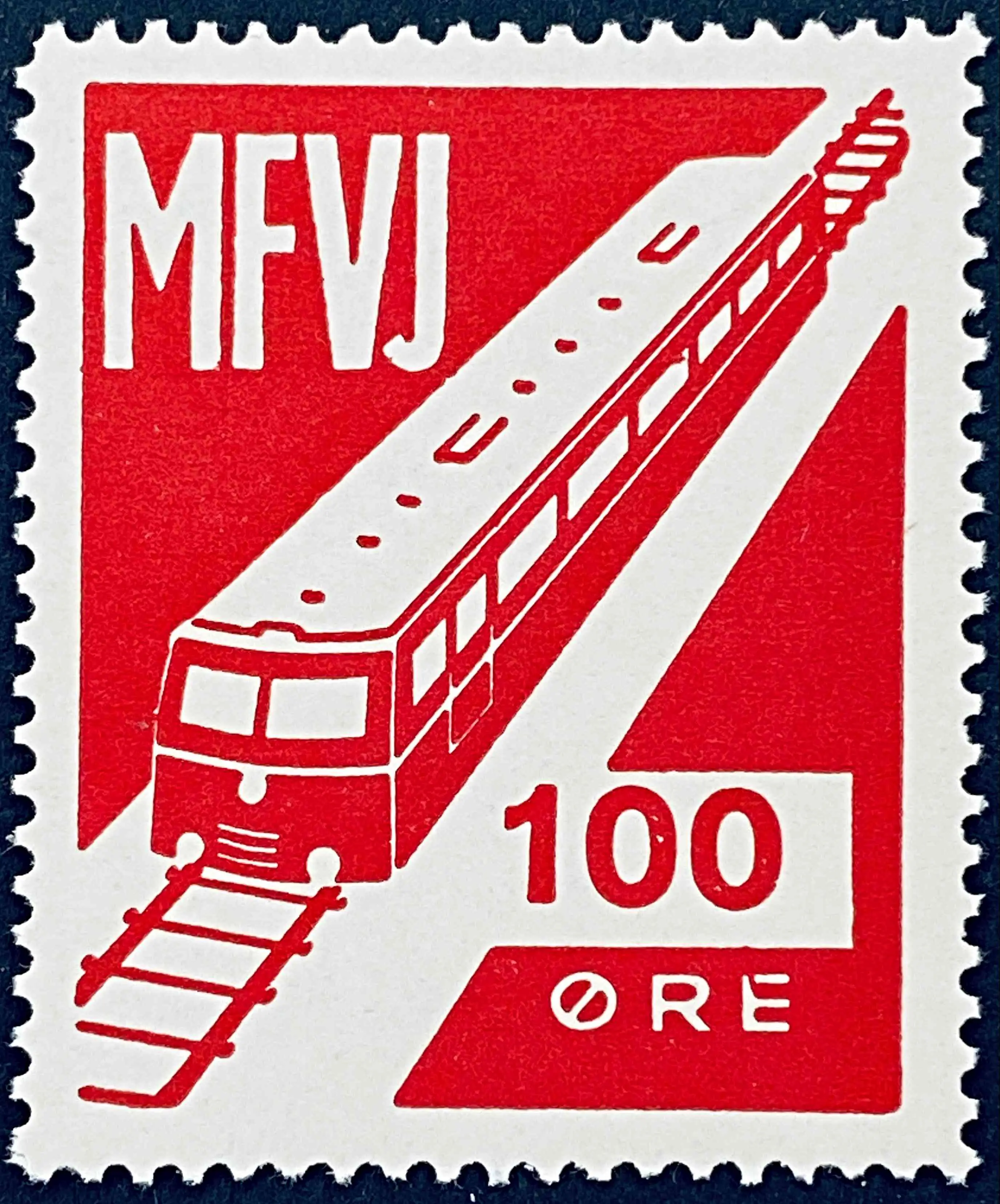 MFVJ 31 - 100 Øre Motiv: Skinnebus - Rød.