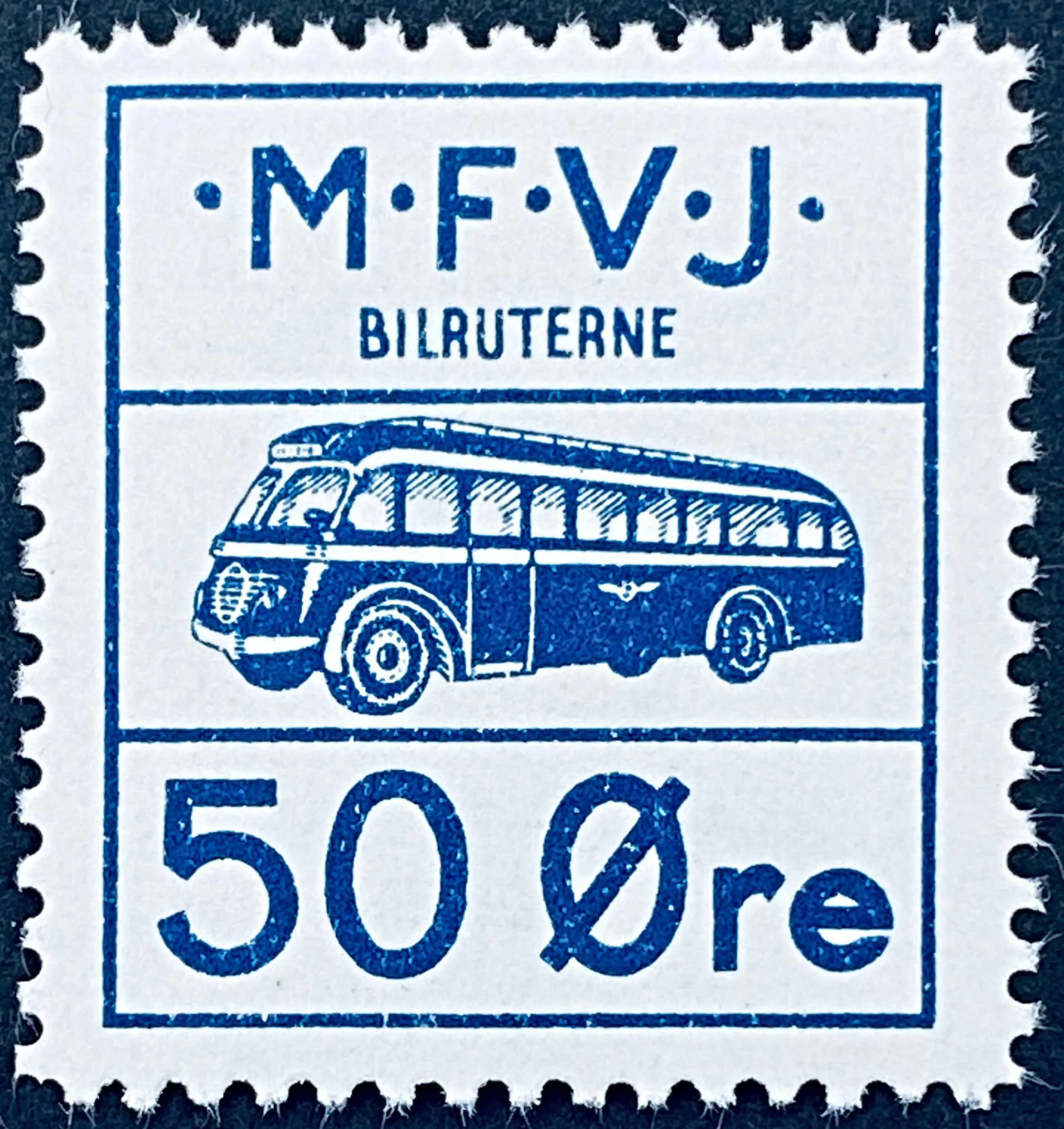 MFVJ R3 - 50 Øre Motiv: Bus - Mørkeblå.