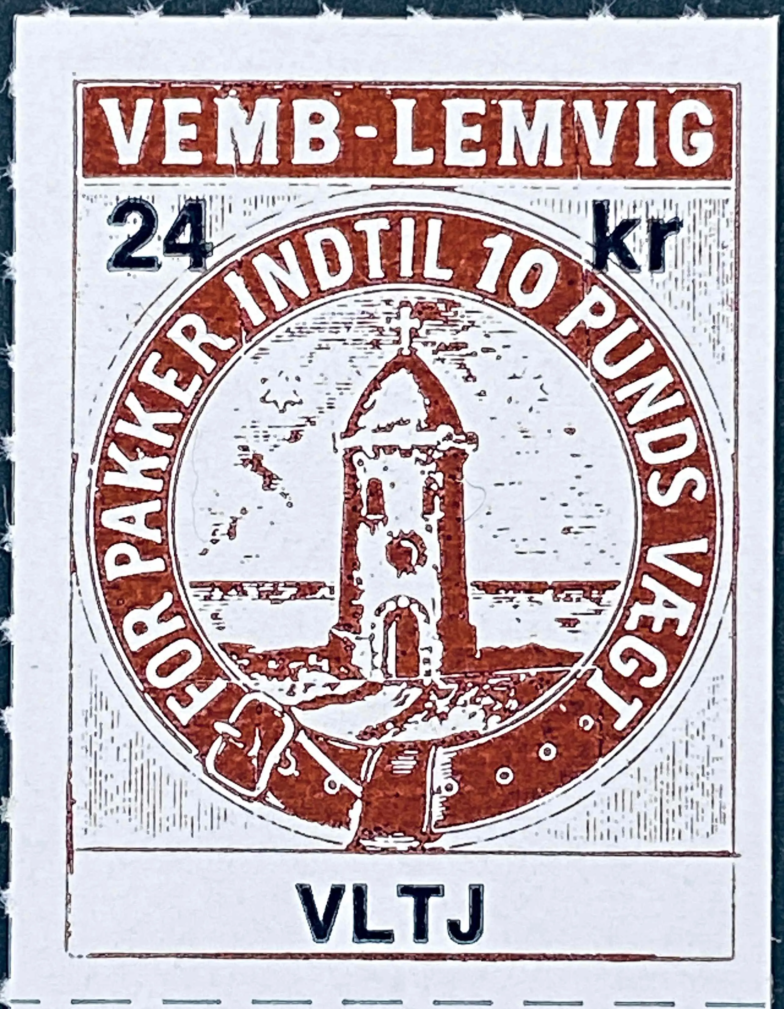 VLTJ 87A - 24 Kroner Motiv: Lemvig Fyr - Brun.