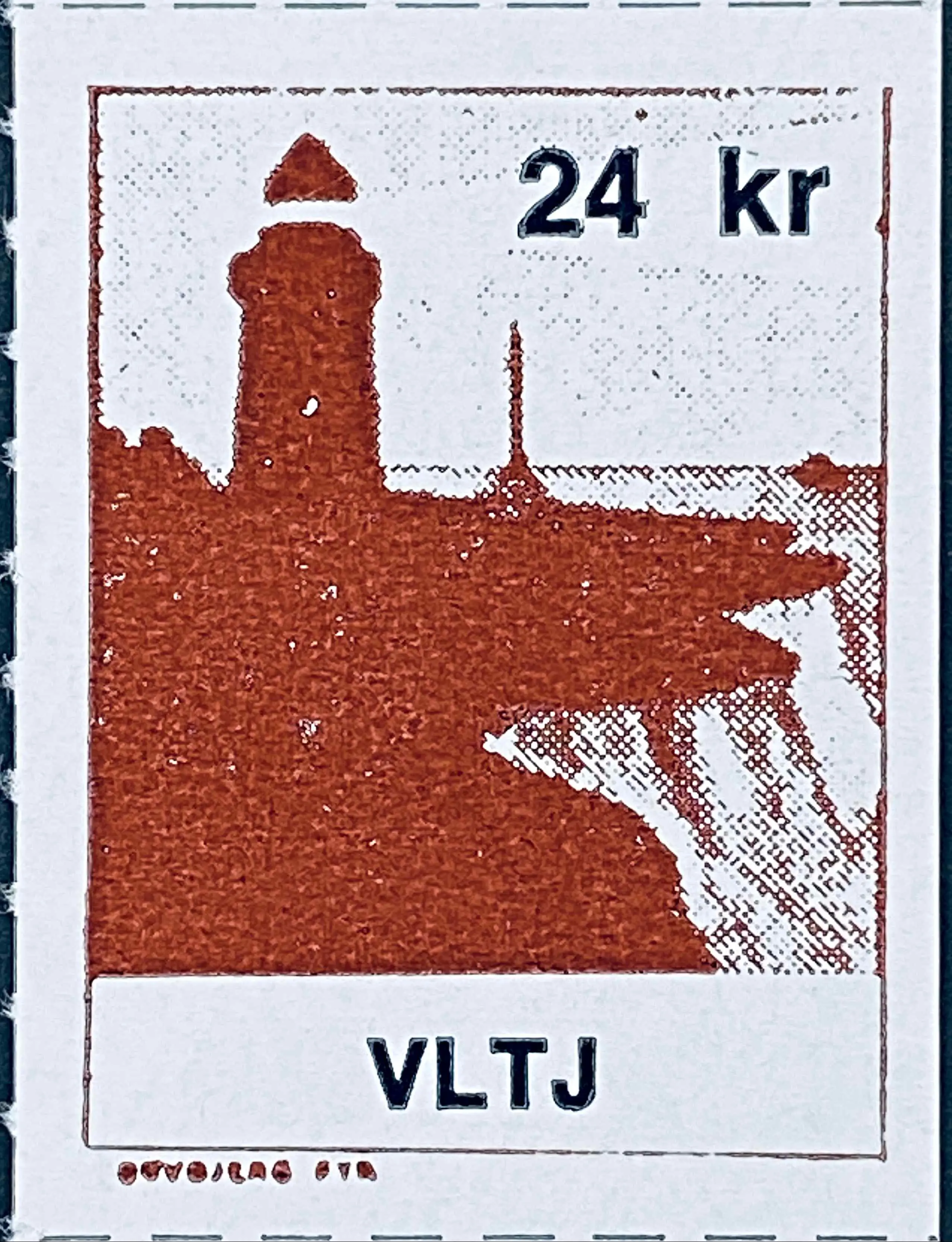 VLTJ 87C - 24 Kroner Motiv: Bovbjerg Fyr - Brun.