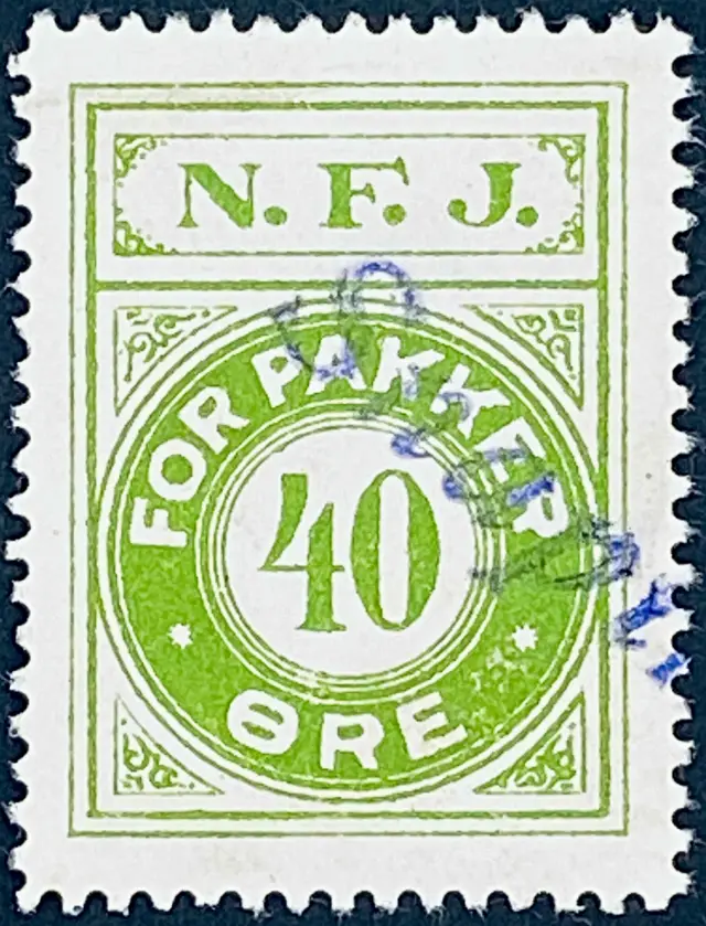 NFJ 26A - 40 Øre - Grøn - stemplet på Snapind Holdeplads. NFJ 26A - 40 Øre - Grøn - stemplet på Snapind Holdeplads.