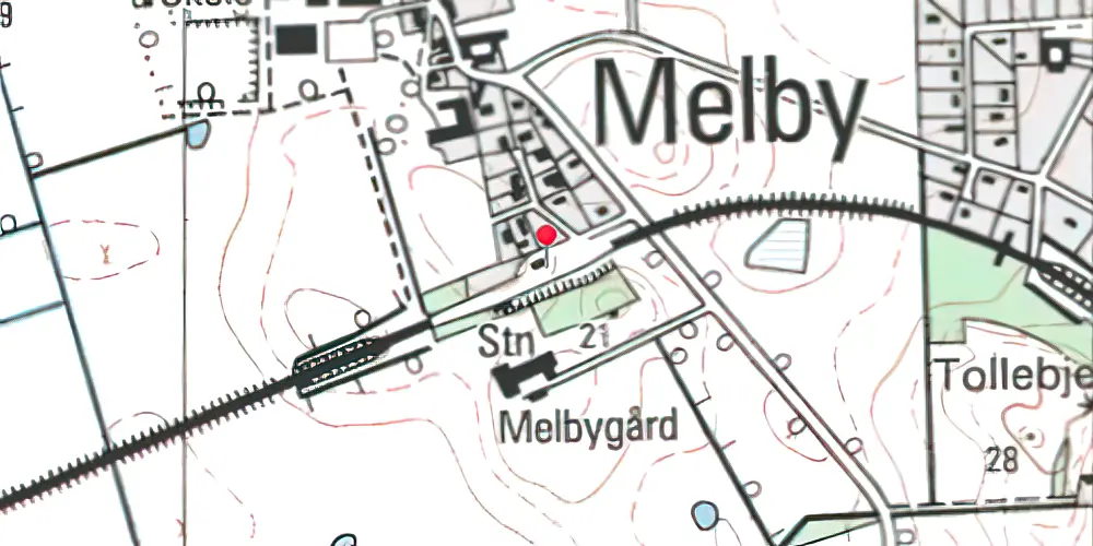 Historisk kort over Melby Trinbræt Historisk kort over Melby Trinbræt