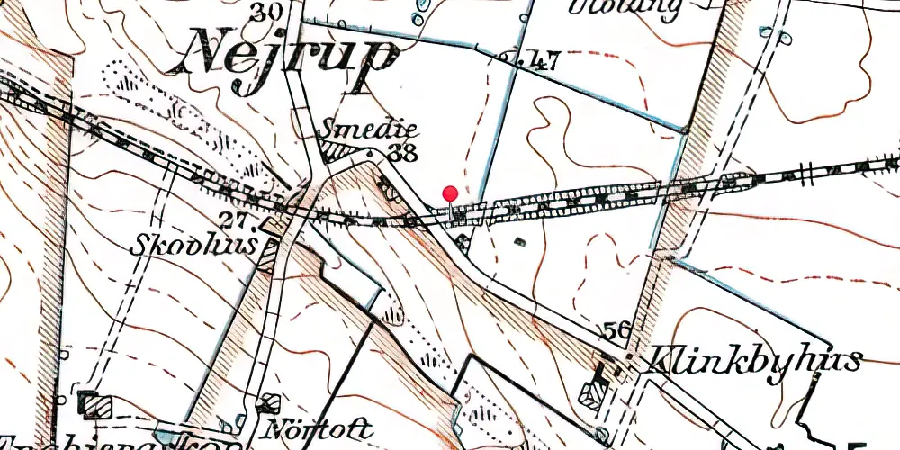 Historisk kort over Nejrup Trinbræt