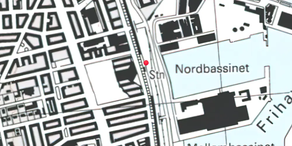 Historisk kort over Nordhavn S-togstrinbræt Historisk kort over Nordhavn S-togstrinbræt