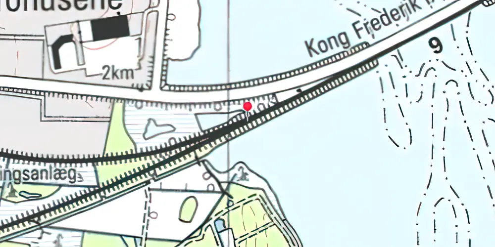 Historisk kort over Nykøbing Falster Vest Teknisk Station