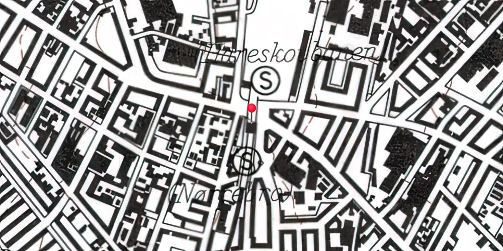 Historisk kort over Nørrebro S-togsstation Historisk kort over Nørrebro S-togsstation