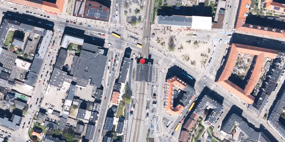 Historisk kort over Nørrebro S-togsstation Historisk kort over Nørrebro S-togsstation