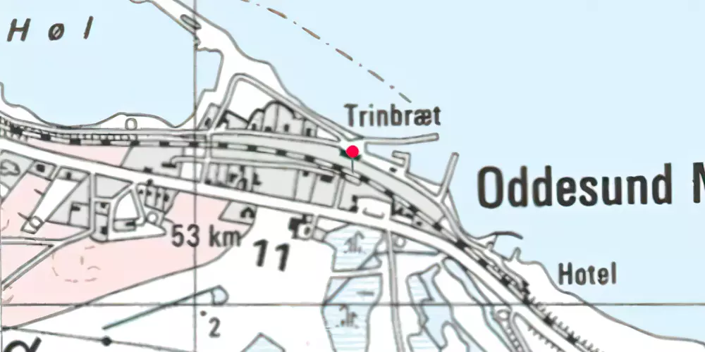 Historisk kort over Oddesund Nord Trinbræt Historisk kort over Oddesund Nord Trinbræt
