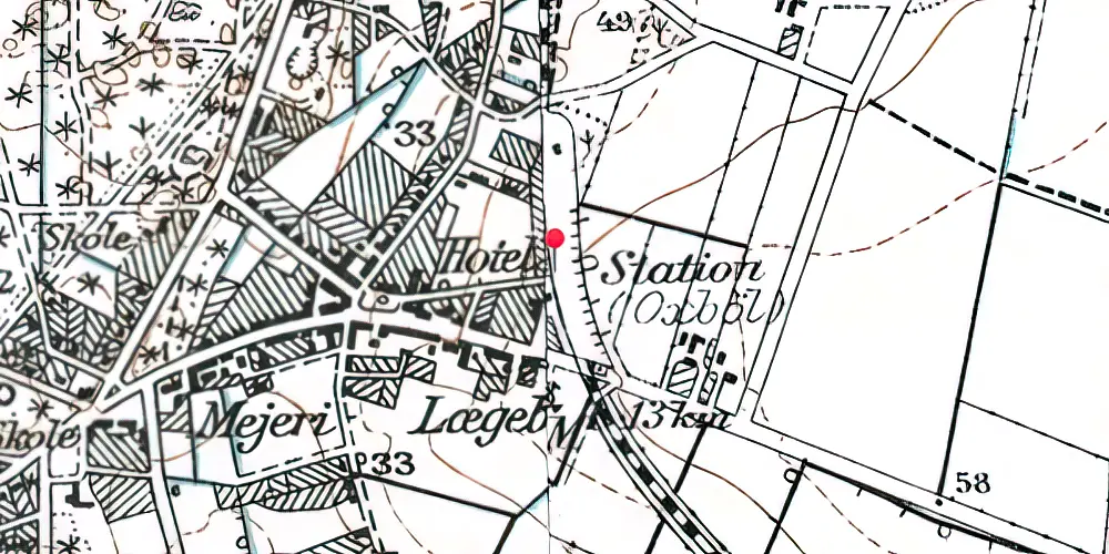 Historisk kort over Oksbøl Station