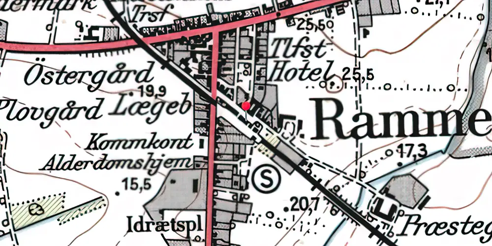 Historisk kort over Ramme Station Historisk kort over Ramme Station
