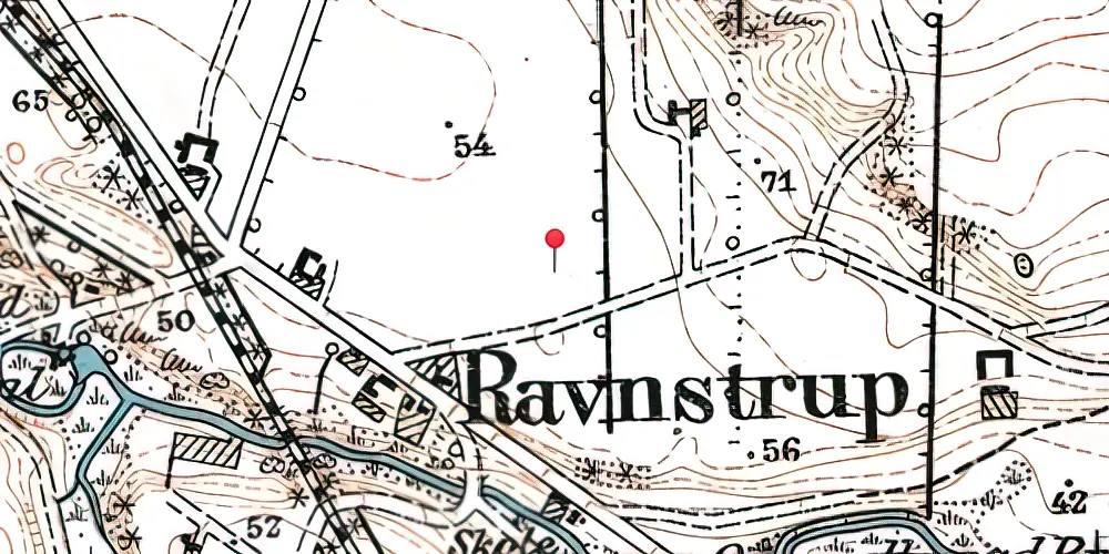 Historisk kort over Ravnstrup Station Historisk kort over Ravnstrup Station