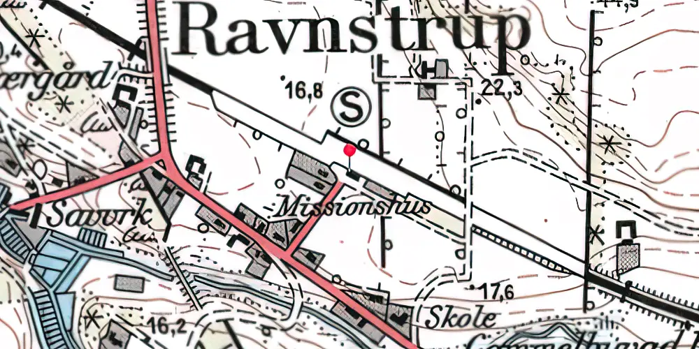 Historisk kort over Ravnstrup Station