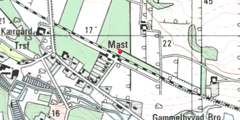 Historisk kort over Ravnstrup Station Historisk kort over Ravnstrup Station