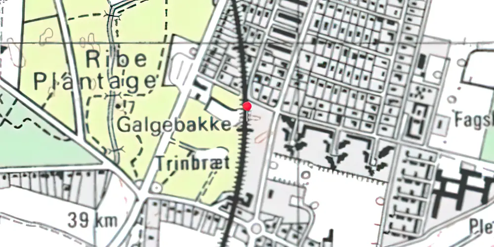 Historisk kort over Ribe Nørremark Trinbræt Historisk kort over Ribe Nørremark Trinbræt