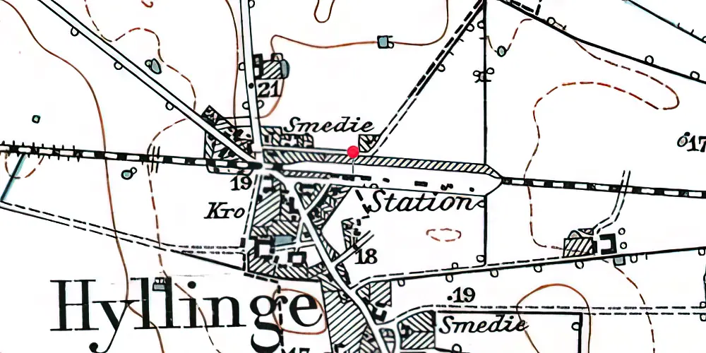 Historisk kort over Hyllinge Station Historisk kort over Hyllinge Station