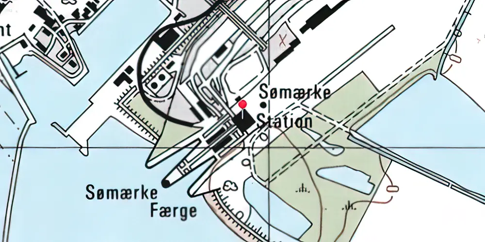 Historisk kort over Rødby Færge Station Historisk kort over Rødby Færge Station