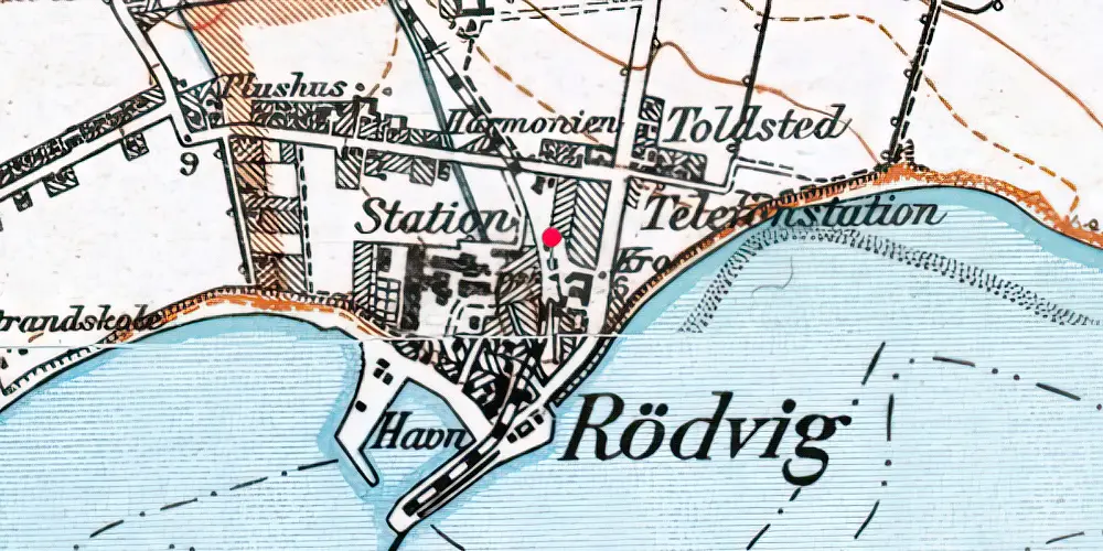 Historisk kort over Rødvig Trinbræt [2004-2024]