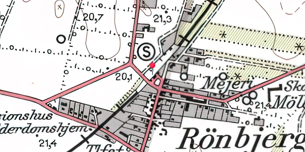 Historisk kort over Rønbjerg Station Historisk kort over Rønbjerg Station
