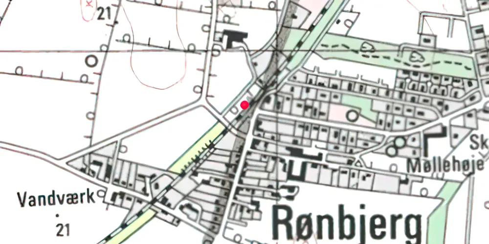 Historisk kort over Rønbjerg Station Historisk kort over Rønbjerg Station