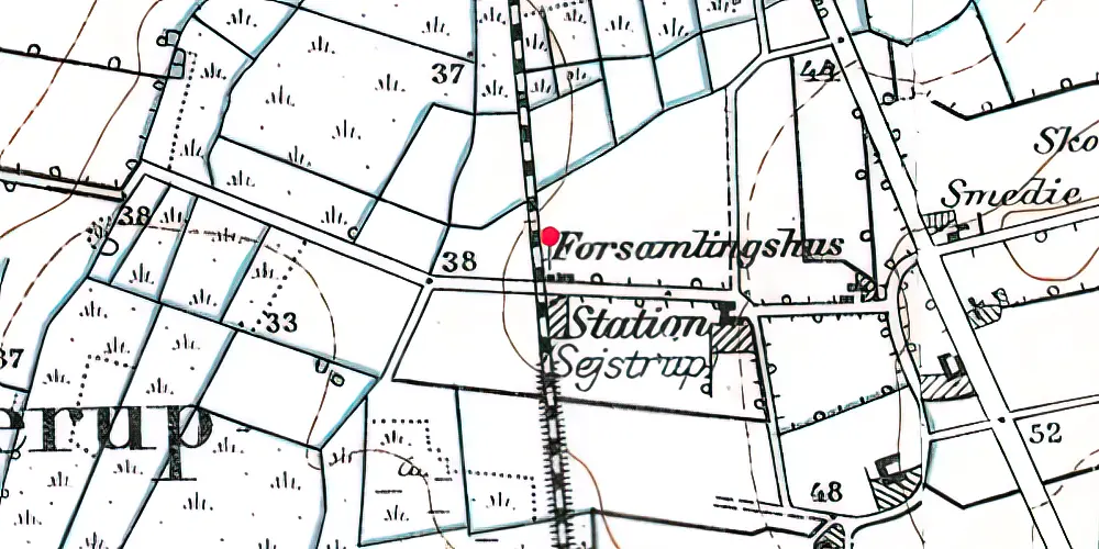 Historisk kort over Sejstrup Trinbræt Historisk kort over Sejstrup Trinbræt
