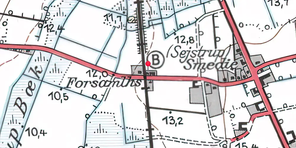 Historisk kort over Sejstrup Trinbræt Historisk kort over Sejstrup Trinbræt