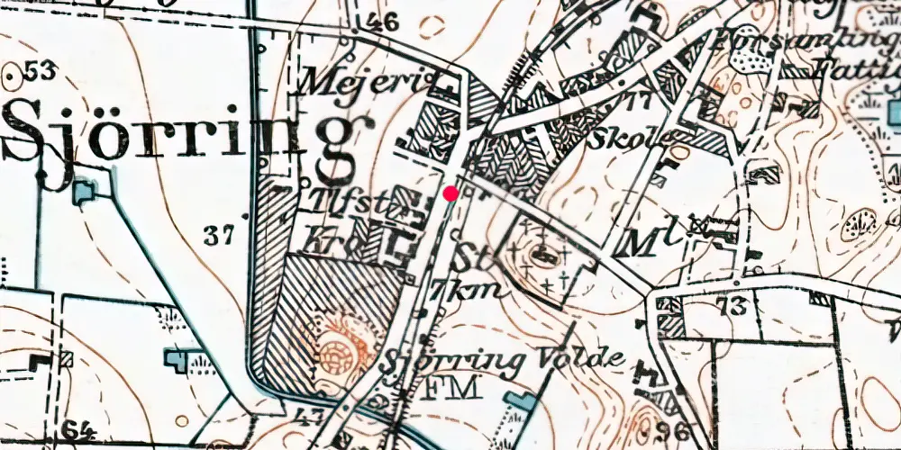 Historisk kort over Sjørring Trinbræt