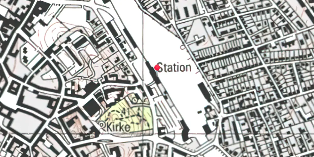 Historisk kort over Næstved Station Historisk kort over Næstved Station