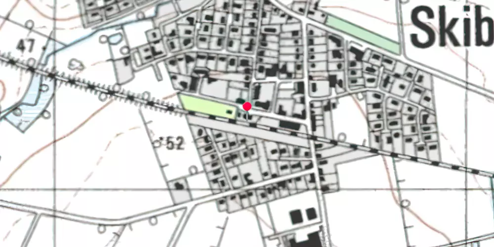 Historisk kort over Skibbild Teknisk Station Historisk kort over Skibbild Teknisk Station