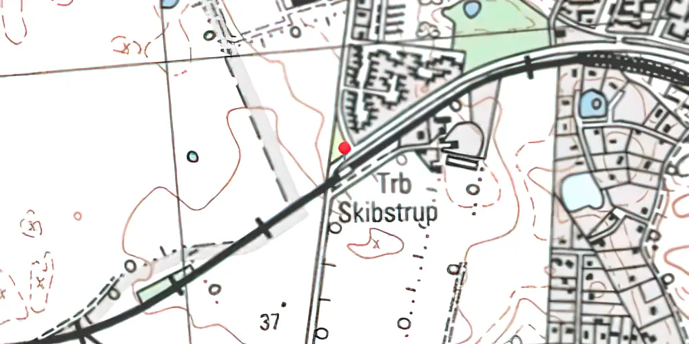 Historisk kort over Skibstrup Trinbræt