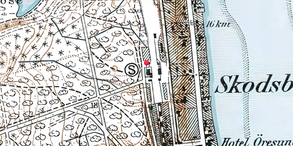 Historisk kort over Skodsborg Station Historisk kort over Skodsborg Station