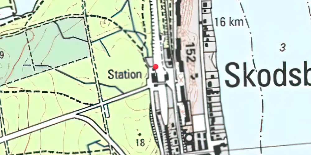 Historisk kort over Skodsborg Station Historisk kort over Skodsborg Station