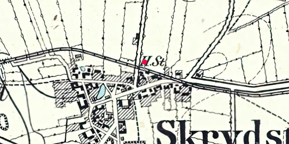 Historisk kort over Skrydstrup Stationskro Historisk kort over Skrydstrup Stationskro